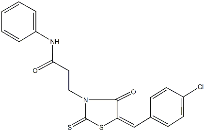 3-[5-(4-chlorobenzylidene)-4-oxo-2-thioxo-1,3-thiazolidin-3-yl]-N-phenylpropanamide 구조식 이미지