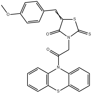 5-(4-methoxybenzylidene)-3-[2-oxo-2-(10H-phenothiazin-10-yl)ethyl]-2-thioxo-1,3-thiazolidin-4-one 구조식 이미지