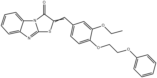 2-[3-ethoxy-4-(2-phenoxyethoxy)benzylidene][1,3]thiazolo[3,2-a]benzimidazol-3(2H)-one 구조식 이미지