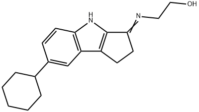 2-[(7-cyclohexyl-1,4-dihydrocyclopenta[b]indol-3(2H)-ylidene)amino]ethanol 구조식 이미지