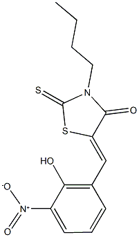 3-butyl-5-{2-hydroxy-3-nitrobenzylidene}-2-thioxo-1,3-thiazolidin-4-one Structure