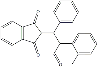 3-(1,3-dioxo-2,3-dihydro-1H-inden-2-yl)-2-(2-methylphenyl)-3-phenylpropanal 구조식 이미지