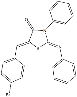 5-(4-bromobenzylidene)-3-phenyl-2-(phenylimino)-1,3-thiazolidin-4-one Structure