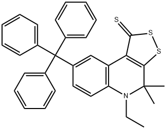 5-ethyl-4,4-dimethyl-8-trityl-4,5-dihydro-1H-[1,2]dithiolo[3,4-c]quinoline-1-thione 구조식 이미지