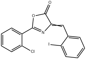 2-(2-chlorophenyl)-4-(2-iodobenzylidene)-1,3-oxazol-5(4H)-one Structure