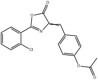 4-[(2-(2-chlorophenyl)-5-oxo-1,3-oxazol-4(5H)-ylidene)methyl]phenyl acetate Structure