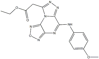 ethyl [5-(4-methoxyanilino)[1,2,5]oxadiazolo[3,4-e][1,2,4]triazolo[4,3-a]pyrazin-8-yl]acetate Structure