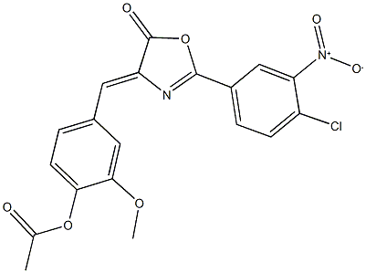 4-[(2-{4-chloro-3-nitrophenyl}-5-oxo-1,3-oxazol-4(5H)-ylidene)methyl]-2-methoxyphenyl acetate Structure