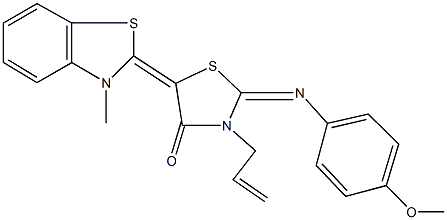 3-allyl-2-[(4-methoxyphenyl)imino]-5-(3-methyl-1,3-benzothiazol-2(3H)-ylidene)-1,3-thiazolidin-4-one Structure