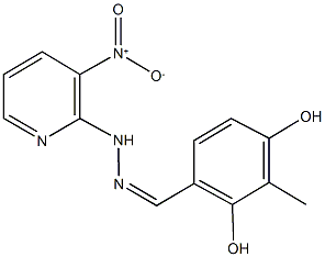 2,4-dihydroxy-3-methylbenzaldehyde {3-nitro-2-pyridinyl}hydrazone Structure