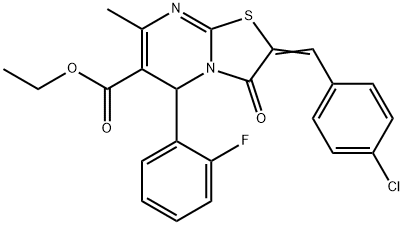 ethyl 2-(4-chlorobenzylidene)-5-(2-fluorophenyl)-7-methyl-3-oxo-2,3-dihydro-5H-[1,3]thiazolo[3,2-a]pyrimidine-6-carboxylate Structure