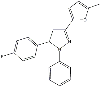 5-(4-fluorophenyl)-3-(5-methyl-2-furyl)-1-phenyl-4,5-dihydro-1H-pyrazole 구조식 이미지
