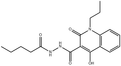 4-hydroxy-2-oxo-N'-pentanoyl-1-propyl-1,2-dihydroquinoline-3-carbohydrazide Structure