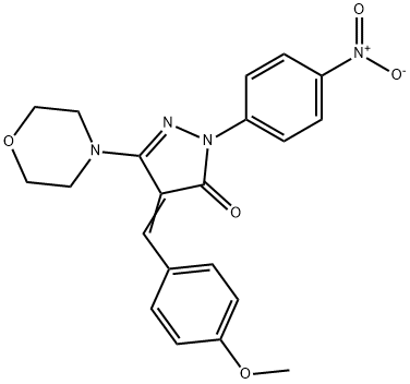 2-{4-nitrophenyl}-4-(4-methoxybenzylidene)-5-(4-morpholinyl)-2,4-dihydro-3H-pyrazol-3-one Structure