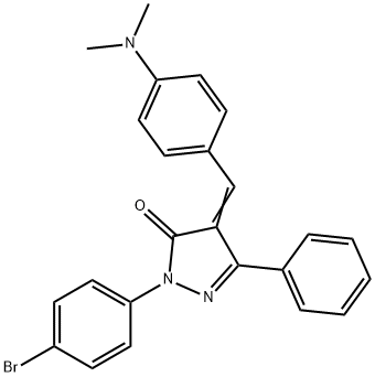 2-(4-bromophenyl)-4-[4-(dimethylamino)benzylidene]-5-phenyl-2,4-dihydro-3H-pyrazol-3-one Structure