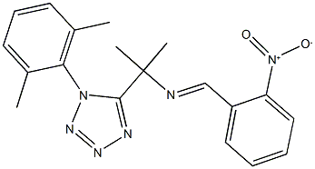 1-(2,6-dimethylphenyl)-5-[1-({2-nitrobenzylidene}amino)-1-methylethyl]-1H-tetraazole 구조식 이미지