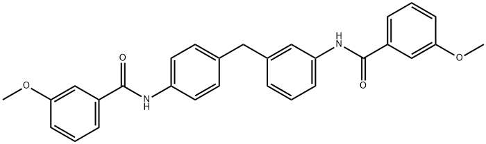 3-methoxy-N-(3-{4-[(3-methoxybenzoyl)amino]benzyl}phenyl)benzamide 구조식 이미지