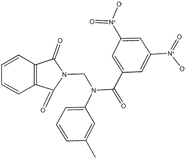 N-[(1,3-dioxo-1,3-dihydro-2H-isoindol-2-yl)methyl]-3,5-bisnitro-N-(3-methylphenyl)benzamide 구조식 이미지