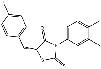 3-(3,4-dimethylphenyl)-5-(4-fluorobenzylidene)-2-thioxo-1,3-thiazolidin-4-one 구조식 이미지