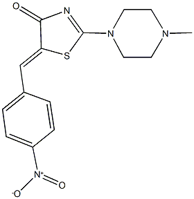 5-{4-nitrobenzylidene}-2-(4-methyl-1-piperazinyl)-1,3-thiazol-4(5H)-one 구조식 이미지