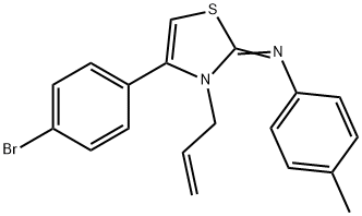 N-(3-allyl-4-(4-bromophenyl)-1,3-thiazol-2(3H)-ylidene)-N-(4-methylphenyl)amine 구조식 이미지