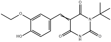 1-tert-butyl-5-(3-ethoxy-4-hydroxybenzylidene)-2,4,6(1H,3H,5H)-pyrimidinetrione Structure