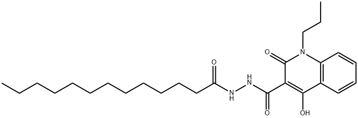 4-hydroxy-2-oxo-1-propyl-N'-tridecanoyl-1,2-dihydroquinoline-3-carbohydrazide 구조식 이미지