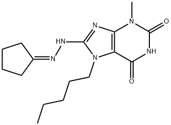8-(2-cyclopentylidenehydrazino)-3-methyl-7-pentyl-3,7-dihydro-1H-purine-2,6-dione Structure