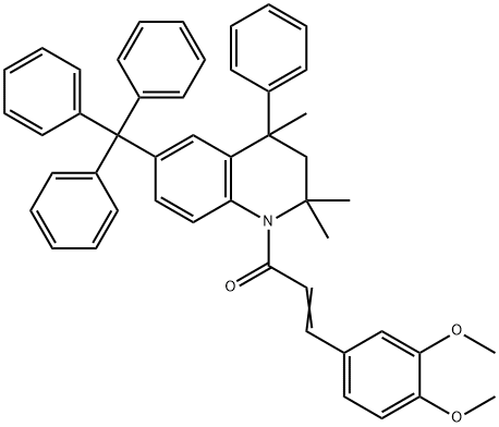 1-[3-(3,4-dimethoxyphenyl)acryloyl]-2,2,4-trimethyl-4-phenyl-6-trityl-1,2,3,4-tetrahydroquinoline 구조식 이미지