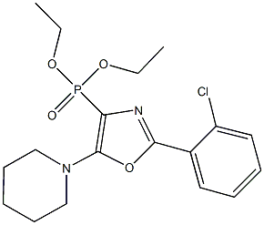 diethyl 2-(2-chlorophenyl)-5-(1-piperidinyl)-1,3-oxazol-4-ylphosphonate Structure