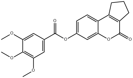 4-oxo-1,2,3,4-tetrahydrocyclopenta[c]chromen-7-yl 3,4,5-trimethoxybenzoate 구조식 이미지