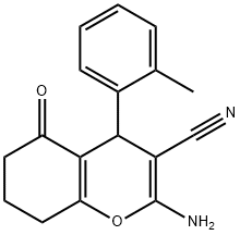 2-amino-4-(2-methylphenyl)-5-oxo-5,6,7,8-tetrahydro-4H-chromene-3-carbonitrile Structure