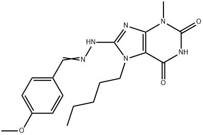 4-methoxybenzaldehyde (3-methyl-2,6-dioxo-7-pentyl-2,3,6,7-tetrahydro-1H-purin-8-yl)hydrazone 구조식 이미지