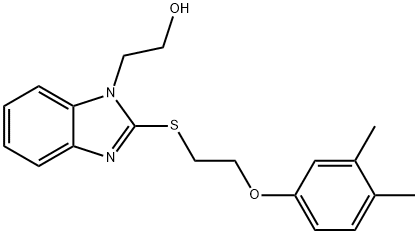 2-(2-{[2-(3,4-dimethylphenoxy)ethyl]sulfanyl}-1H-benzimidazol-1-yl)ethanol 구조식 이미지