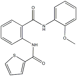 N-{2-[(2-methoxyanilino)carbonyl]phenyl}-2-thiophenecarboxamide 구조식 이미지