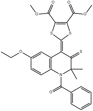 dimethyl 2-(1-benzoyl-6-ethoxy-2,2-dimethyl-3-thioxo-2,3-dihydro-4(1H)-quinolinylidene)-1,3-dithiole-4,5-dicarboxylate 구조식 이미지