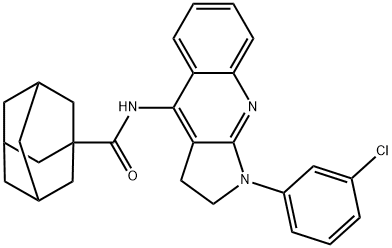 N-[1-(3-chlorophenyl)-2,3-dihydro-1H-pyrrolo[2,3-b]quinolin-4-yl]-1-adamantanecarboxamide 구조식 이미지