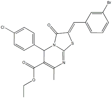 ethyl 2-(3-bromobenzylidene)-5-(4-chlorophenyl)-7-methyl-3-oxo-2,3-dihydro-5H-[1,3]thiazolo[3,2-a]pyrimidine-6-carboxylate 구조식 이미지