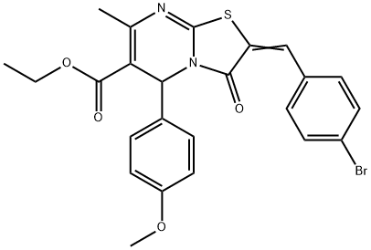 ethyl 2-(4-bromobenzylidene)-5-(4-methoxyphenyl)-7-methyl-3-oxo-2,3-dihydro-5H-[1,3]thiazolo[3,2-a]pyrimidine-6-carboxylate Structure