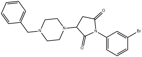 3-(4-benzyl-1-piperazinyl)-1-(3-bromophenyl)-2,5-pyrrolidinedione Structure