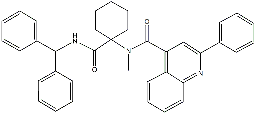 N-{1-[(benzhydrylamino)carbonyl]cyclohexyl}-N-methyl-2-phenyl-4-quinolinecarboxamide 구조식 이미지
