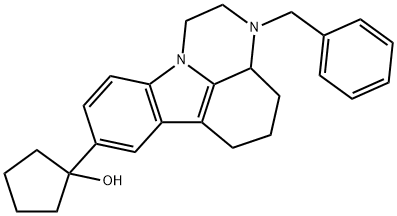1-(3-benzyl-2,3,3a,4,5,6-hexahydro-1H-pyrazino[3,2,1-jk]carbazol-8-yl)cyclopentanol Structure