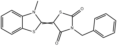 3-benzyl-5-(3-methyl-1,3-benzothiazol-2(3H)-ylidene)-1,3-thiazolidine-2,4-dione 구조식 이미지
