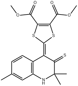 dimethyl 2-(2,2,7-trimethyl-3-thioxo-2,3-dihydro-4(1H)-quinolinylidene)-1,3-dithiole-4,5-dicarboxylate 구조식 이미지