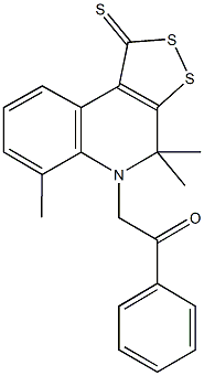 1-phenyl-2-(4,4,6-trimethyl-1-thioxo-1,4-dihydro-5H-[1,2]dithiolo[3,4-c]quinolin-5-yl)ethanone 구조식 이미지