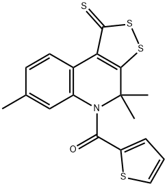 4,4,7-trimethyl-5-(2-thienylcarbonyl)-4,5-dihydro-1H-[1,2]dithiolo[3,4-c]quinoline-1-thione Structure