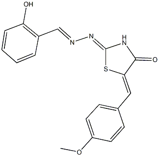2-hydroxybenzaldehyde [5-(4-methoxybenzylidene)-4-oxo-1,3-thiazolidin-2-ylidene]hydrazone 구조식 이미지