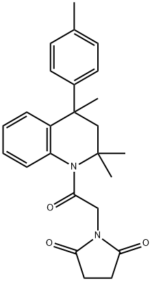 1-[2-oxo-2-(2,2,4-trimethyl-4-(4-methylphenyl)-3,4-dihydro-1(2H)-quinolinyl)ethyl]-2,5-pyrrolidinedione Structure