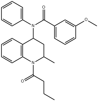 N-(1-butyryl-2-methyl-1,2,3,4-tetrahydro-4-quinolinyl)-3-methoxy-N-phenylbenzamide 구조식 이미지