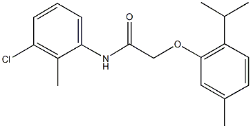 N-(3-chloro-2-methylphenyl)-2-(2-isopropyl-5-methylphenoxy)acetamide 구조식 이미지